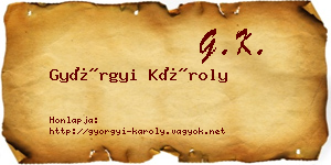Györgyi Károly névjegykártya