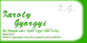 karoly gyorgyi business card