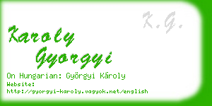 karoly gyorgyi business card